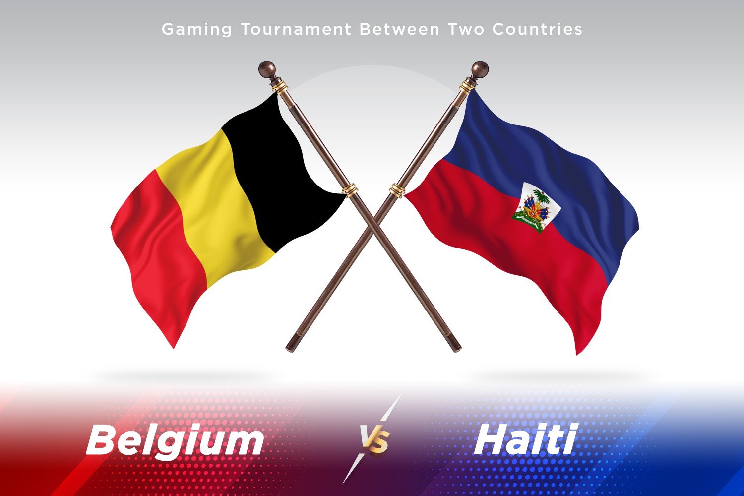 Belgium versus Haiti Two Flags