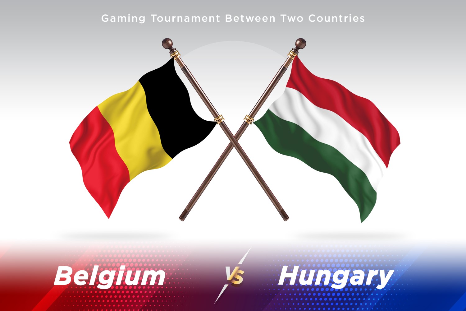 Belgium versus Hungary Two Flags