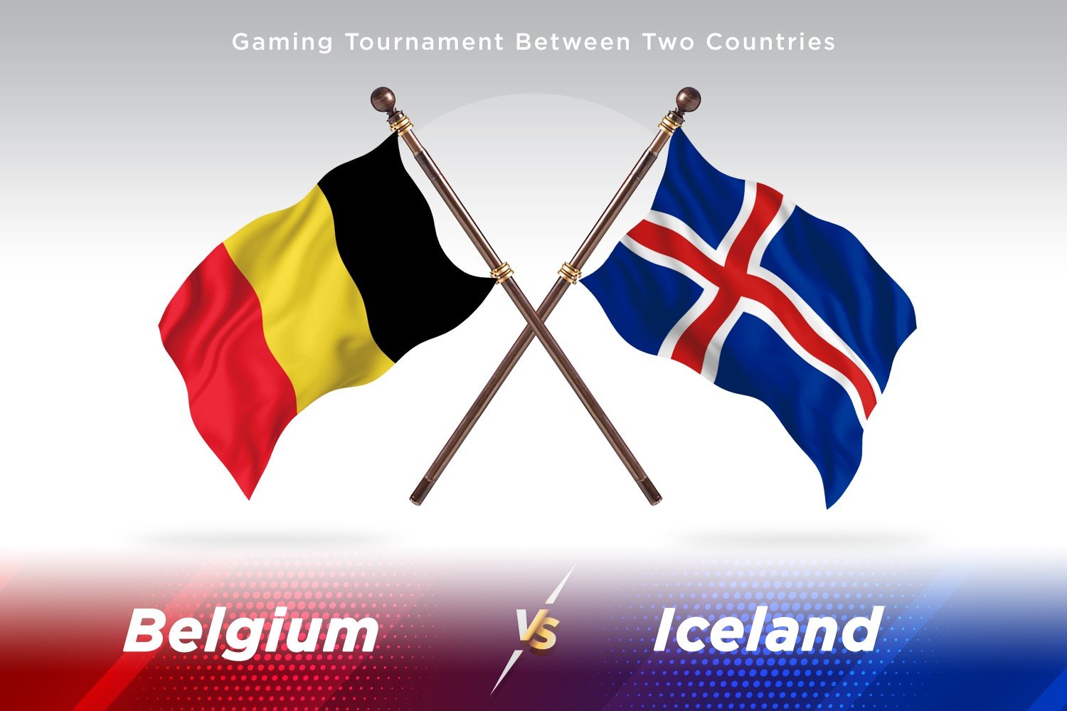 Belgium versus Iceland Two Flags