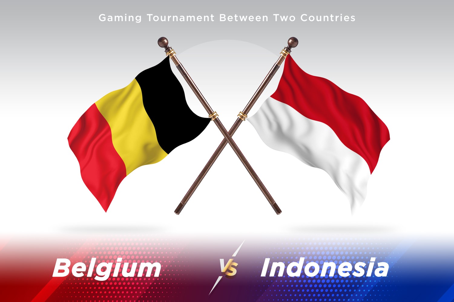 Belgium versus Indonesia Two Flags