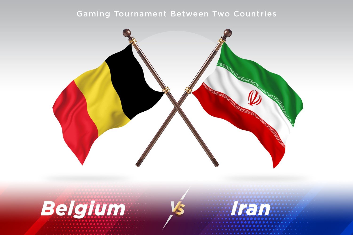 Belgium versus Iran Two Flags