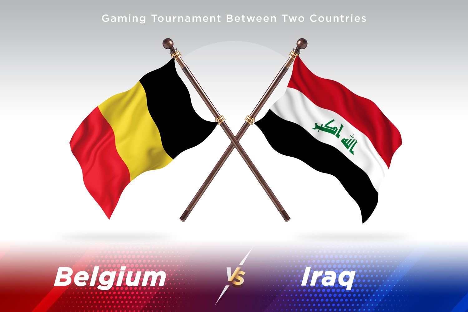 Belgium versus Iraq Two Flags