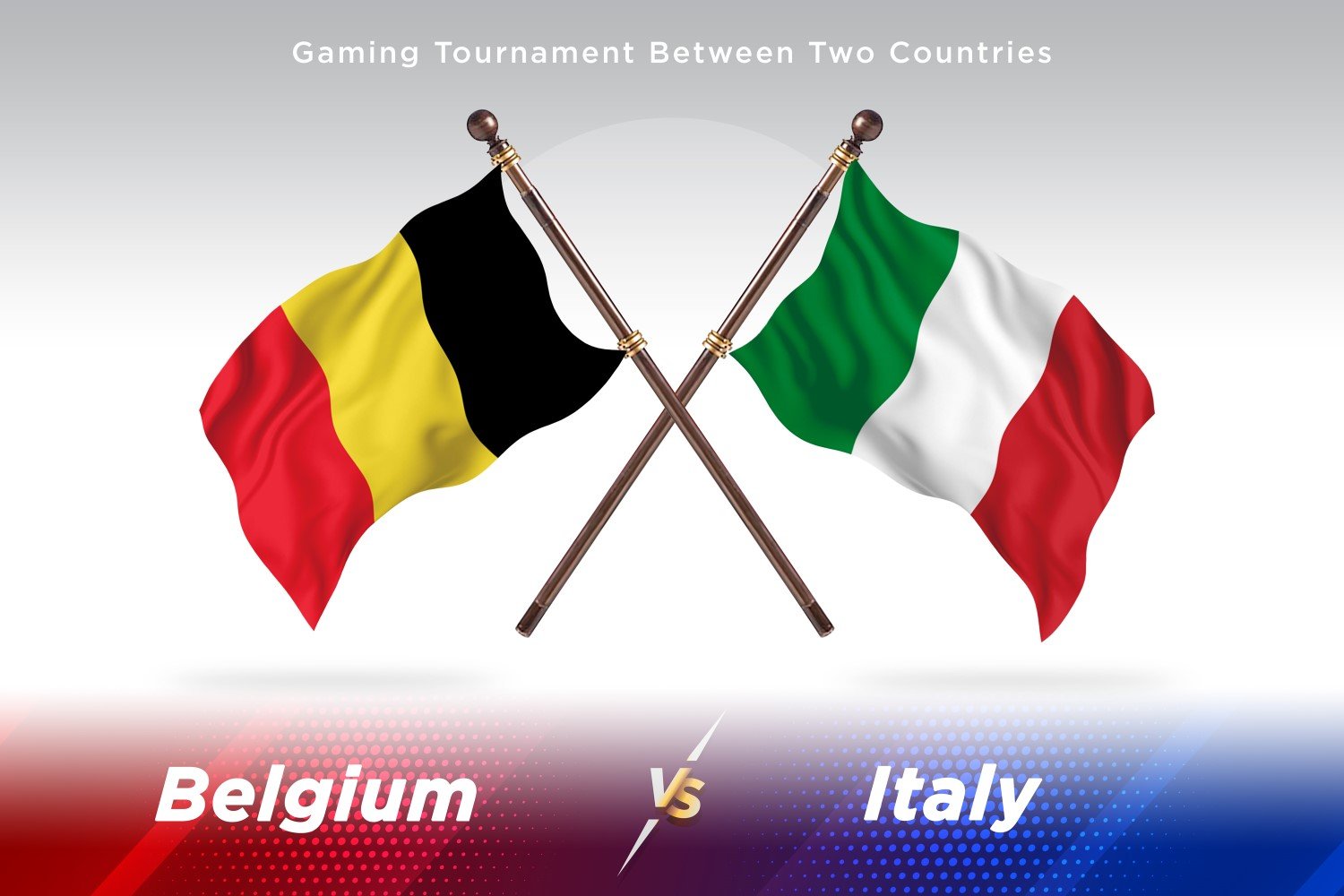 Belgium versus Italy Two Flags