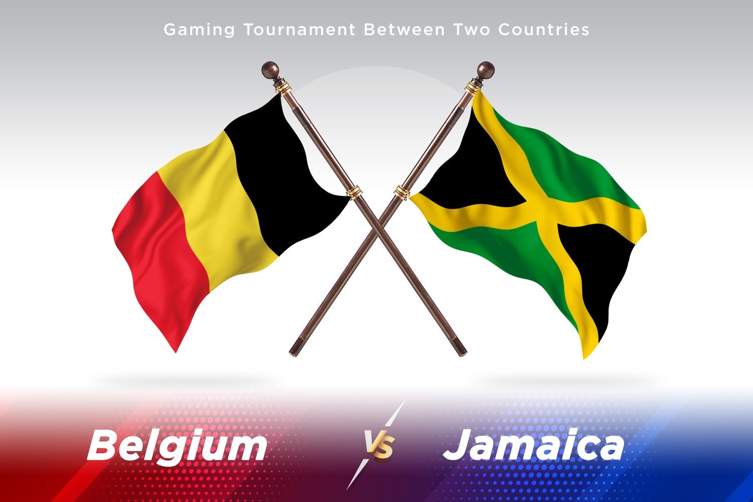 Belgium versus Jamaica Two Flags