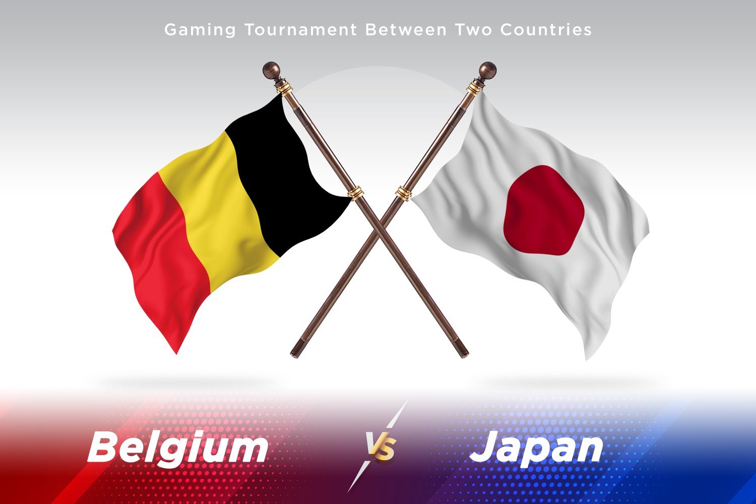 Belgium versus japan Two Flags