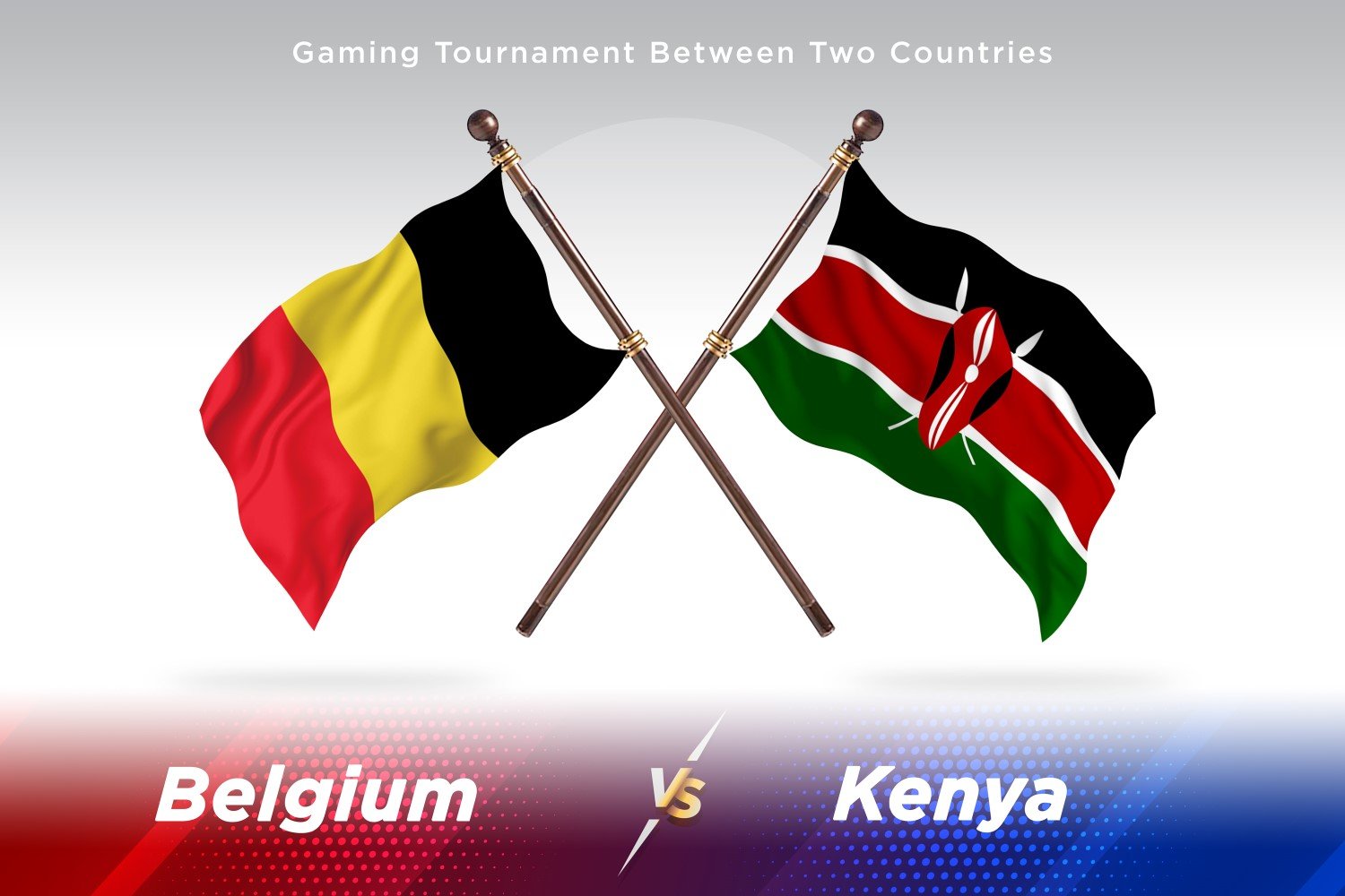 Belgium versus Kenya Two Flags