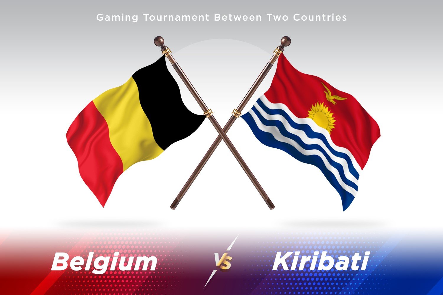 Belgium versus Kiribati Two Flags