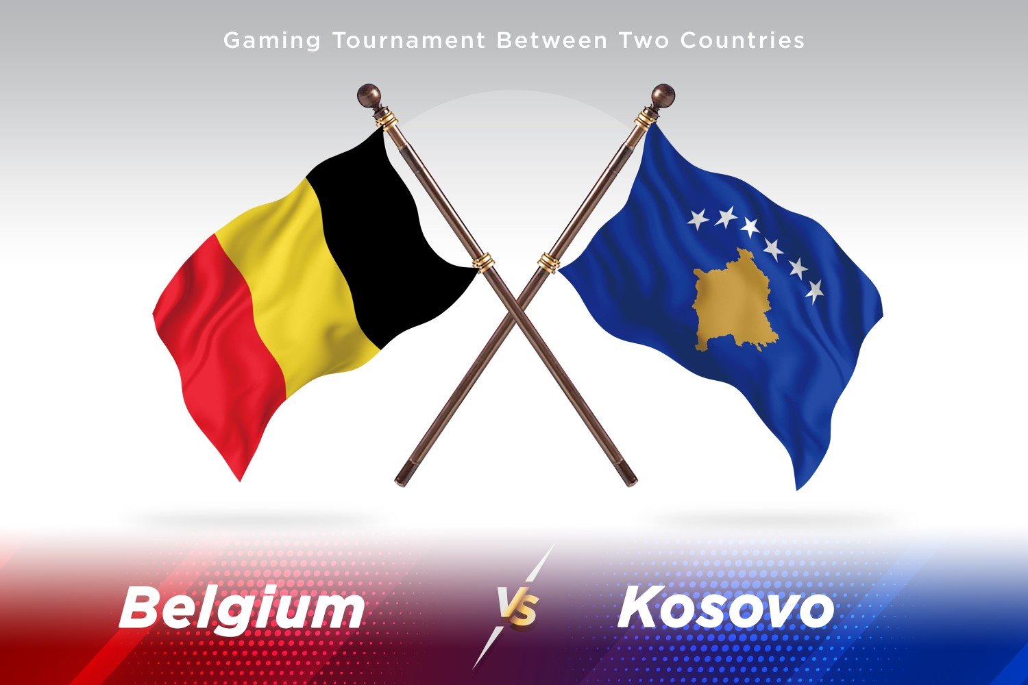 Belgium versus Kosovo Two Flags