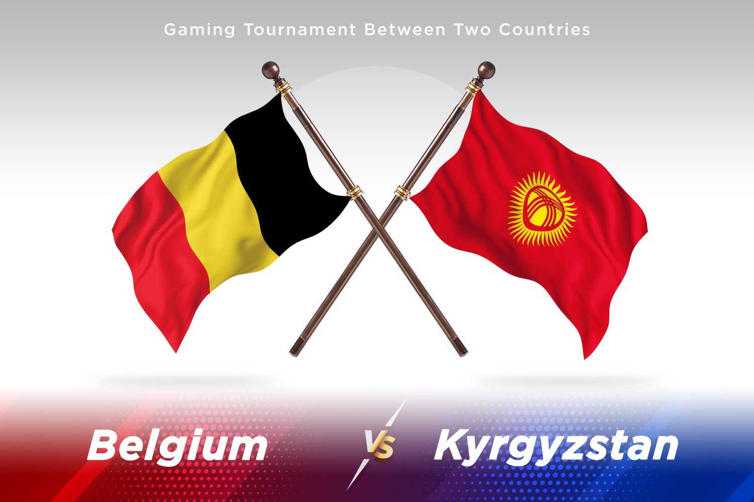 Belgium versus Kyrgyzstan Two Flags