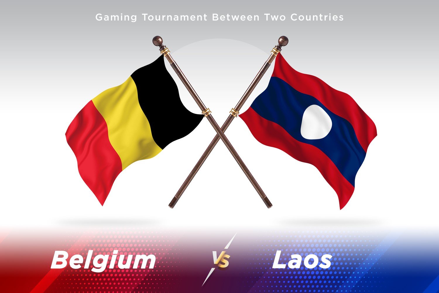 Belgium versus Laos Two Flags