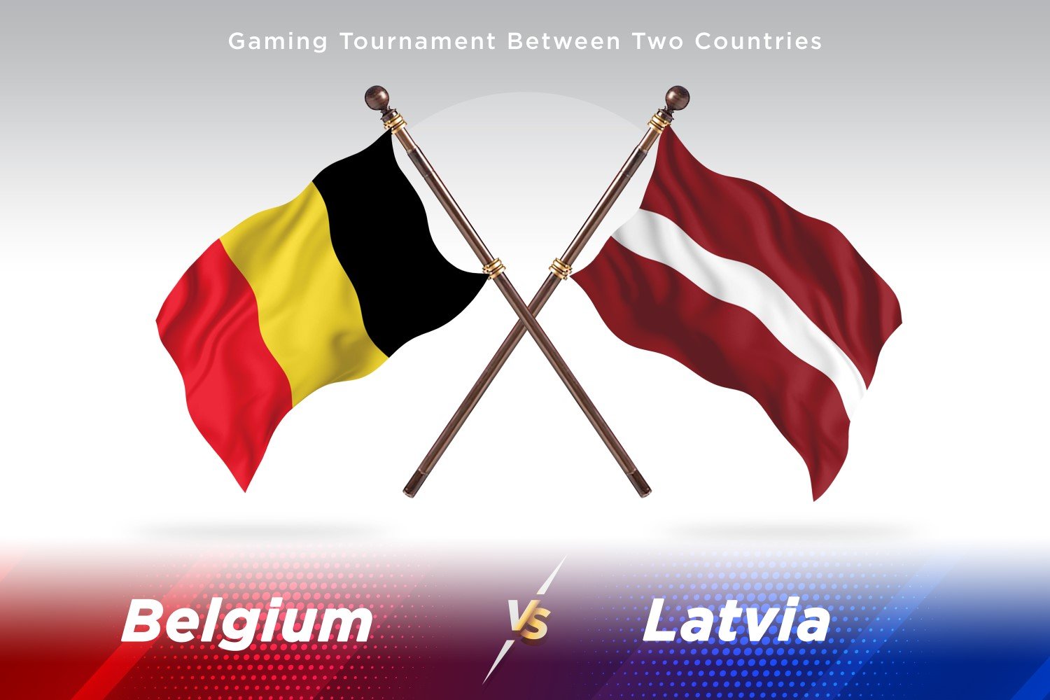 Belgium versus Latvia Two Flags