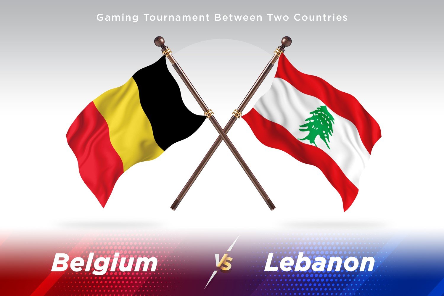 Belgium versus Lebanon Two Flags