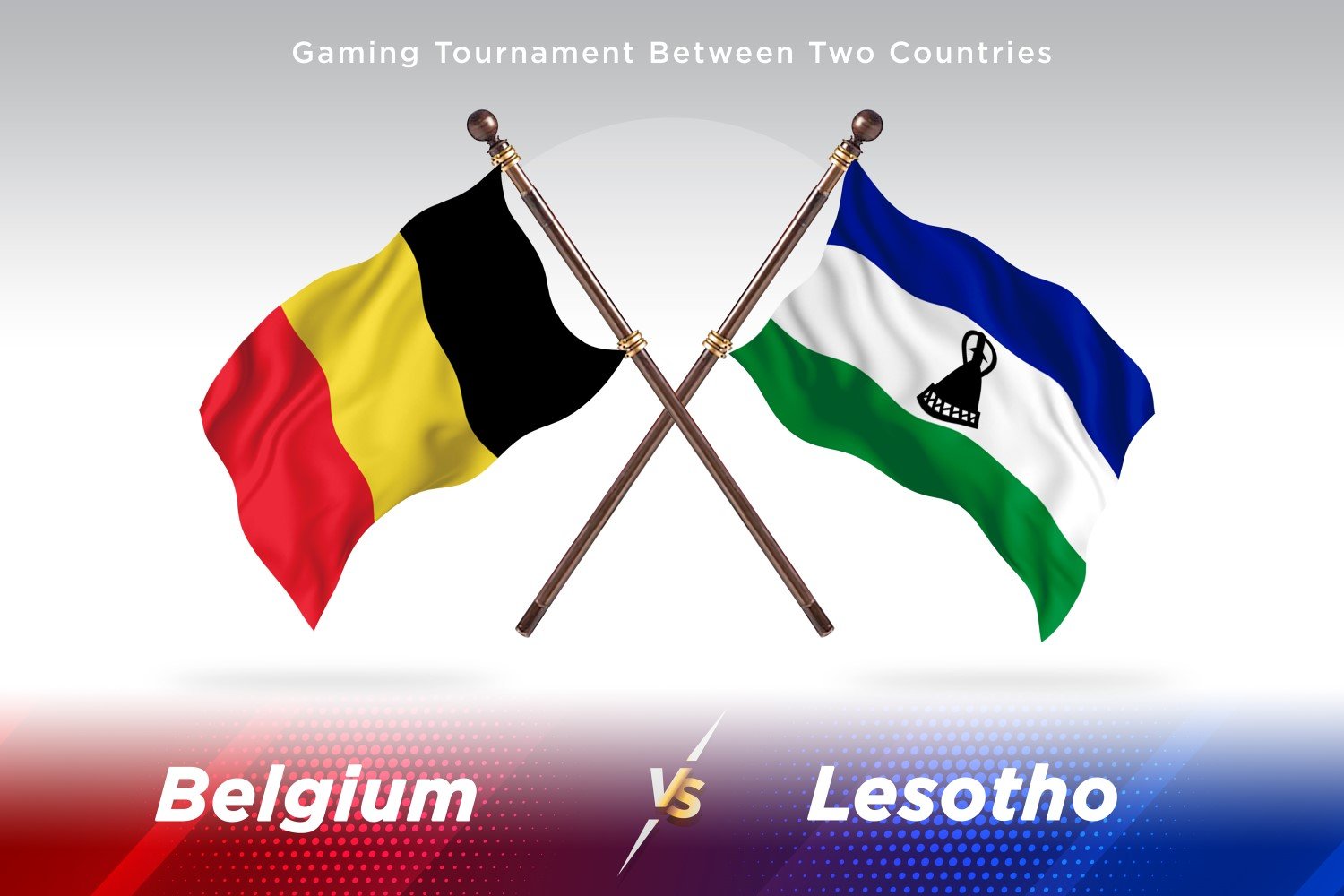 Belgium versus Lesotho Two Flags