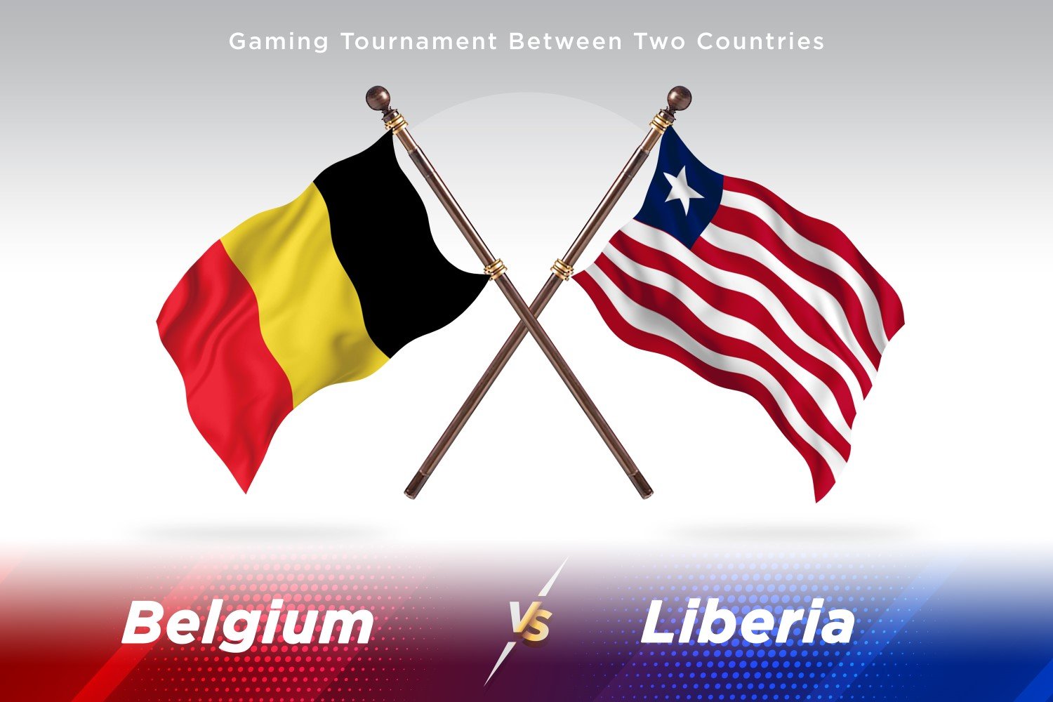 Belgium versus Liberia Two Flags