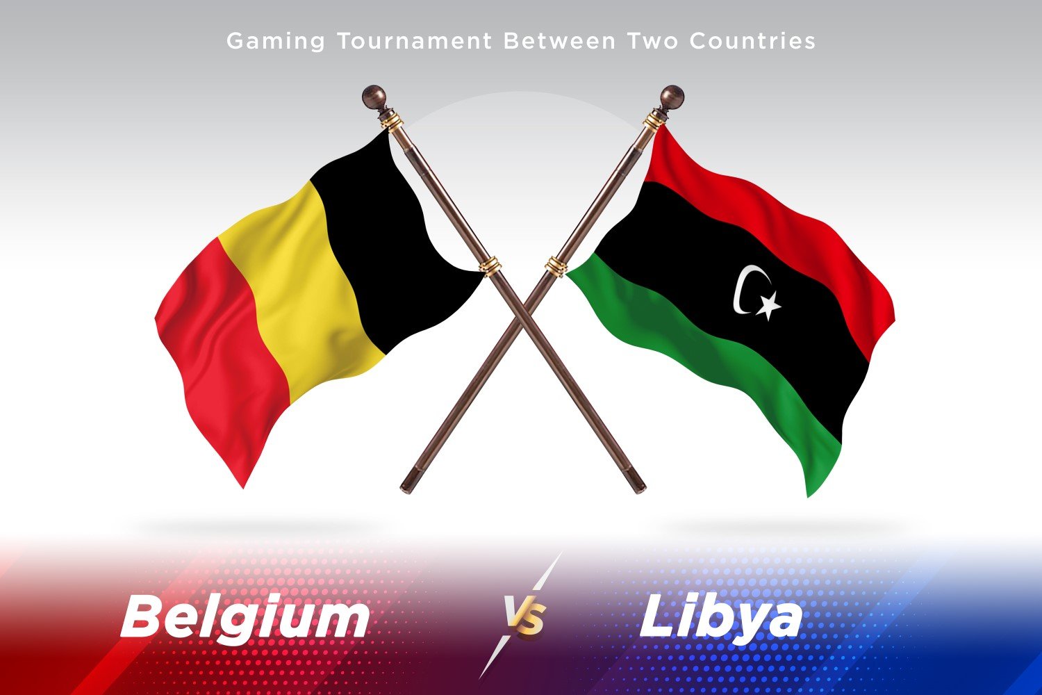 Belgium versus Libya Two Flags