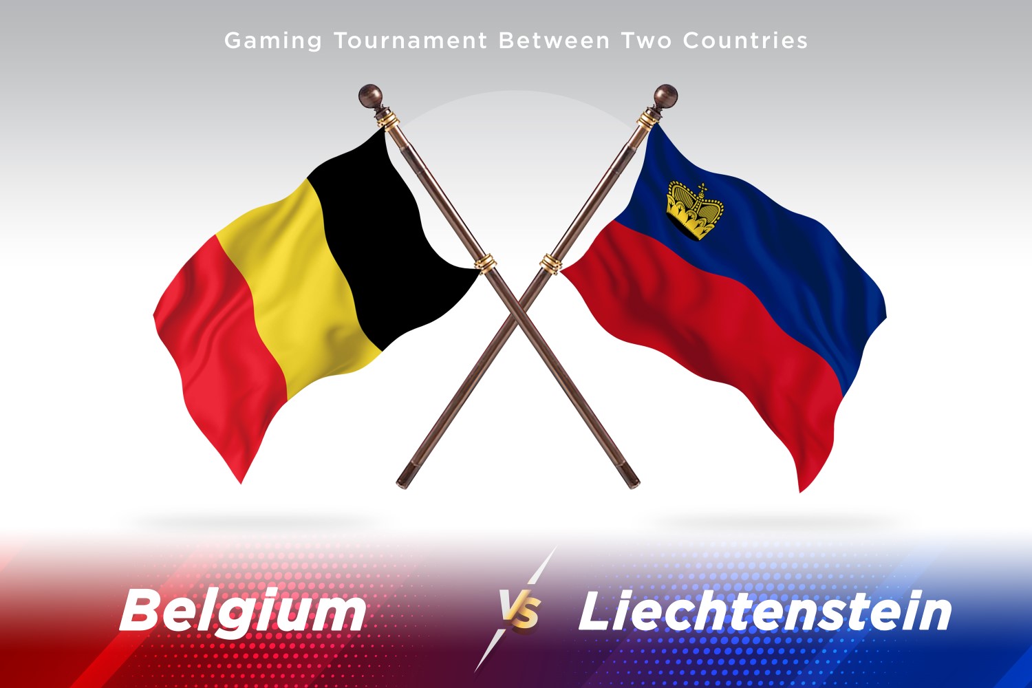 Belgium versus Liechtenstein Two Flags