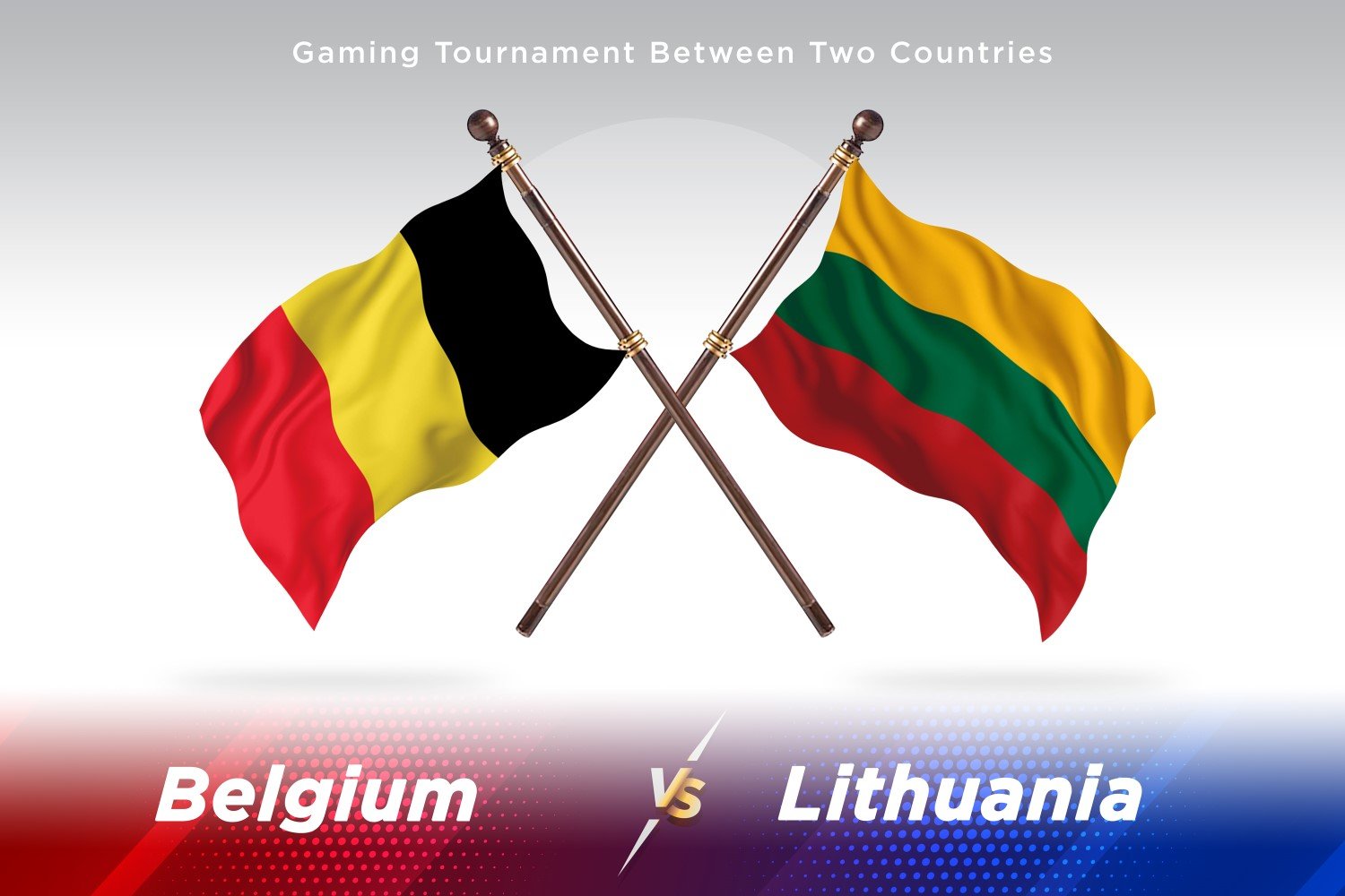 Belgium versus Lithuania Two Flags