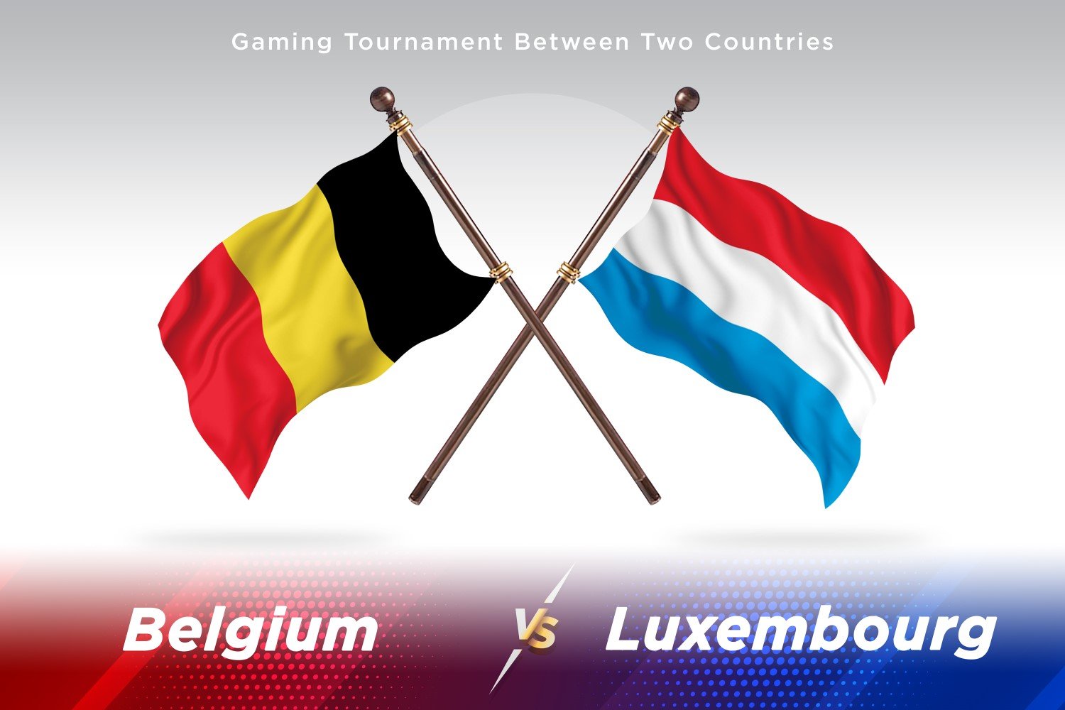 Belgium versus Luxembourg Two Flags