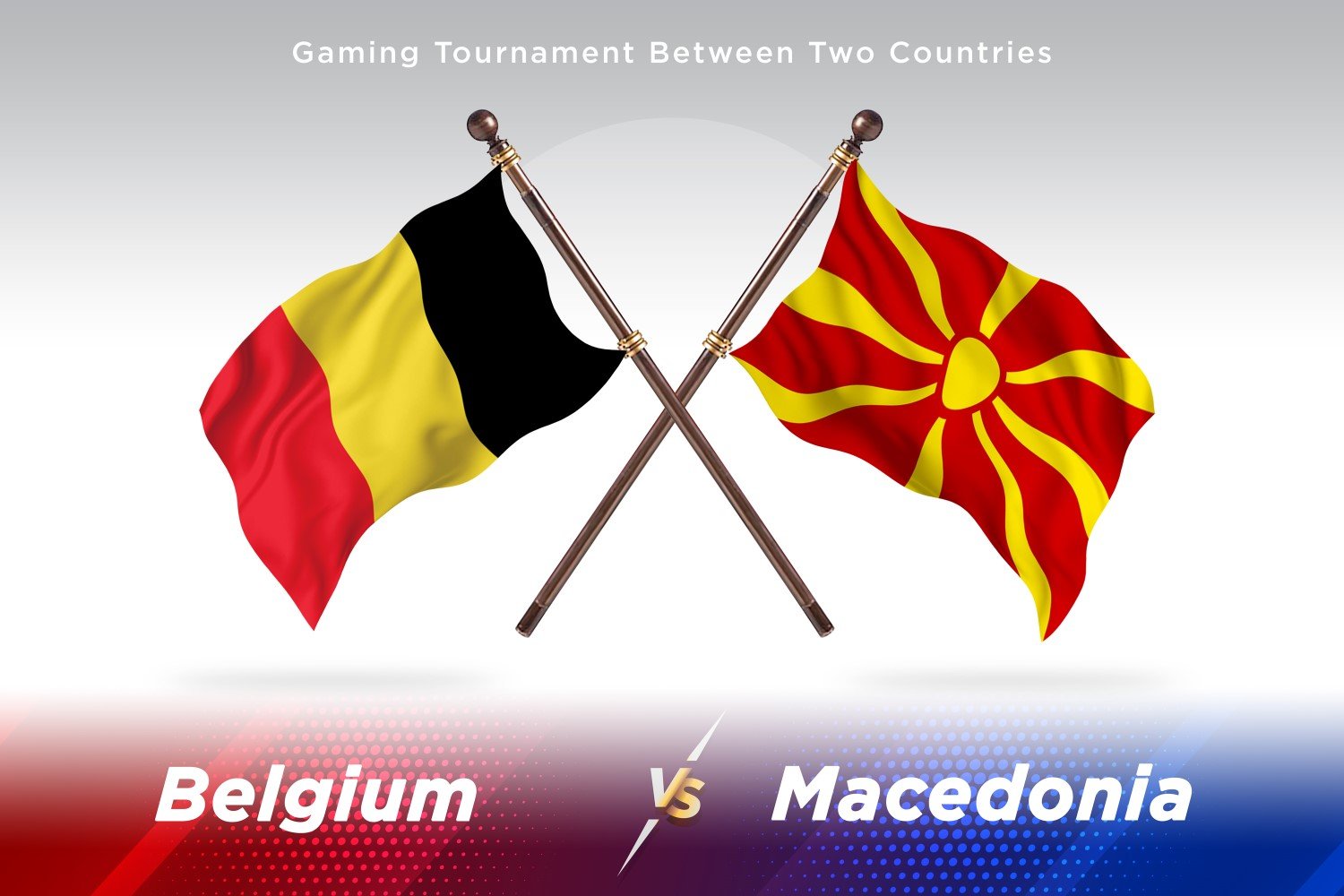 Belgium versus Macedonia Two Flags