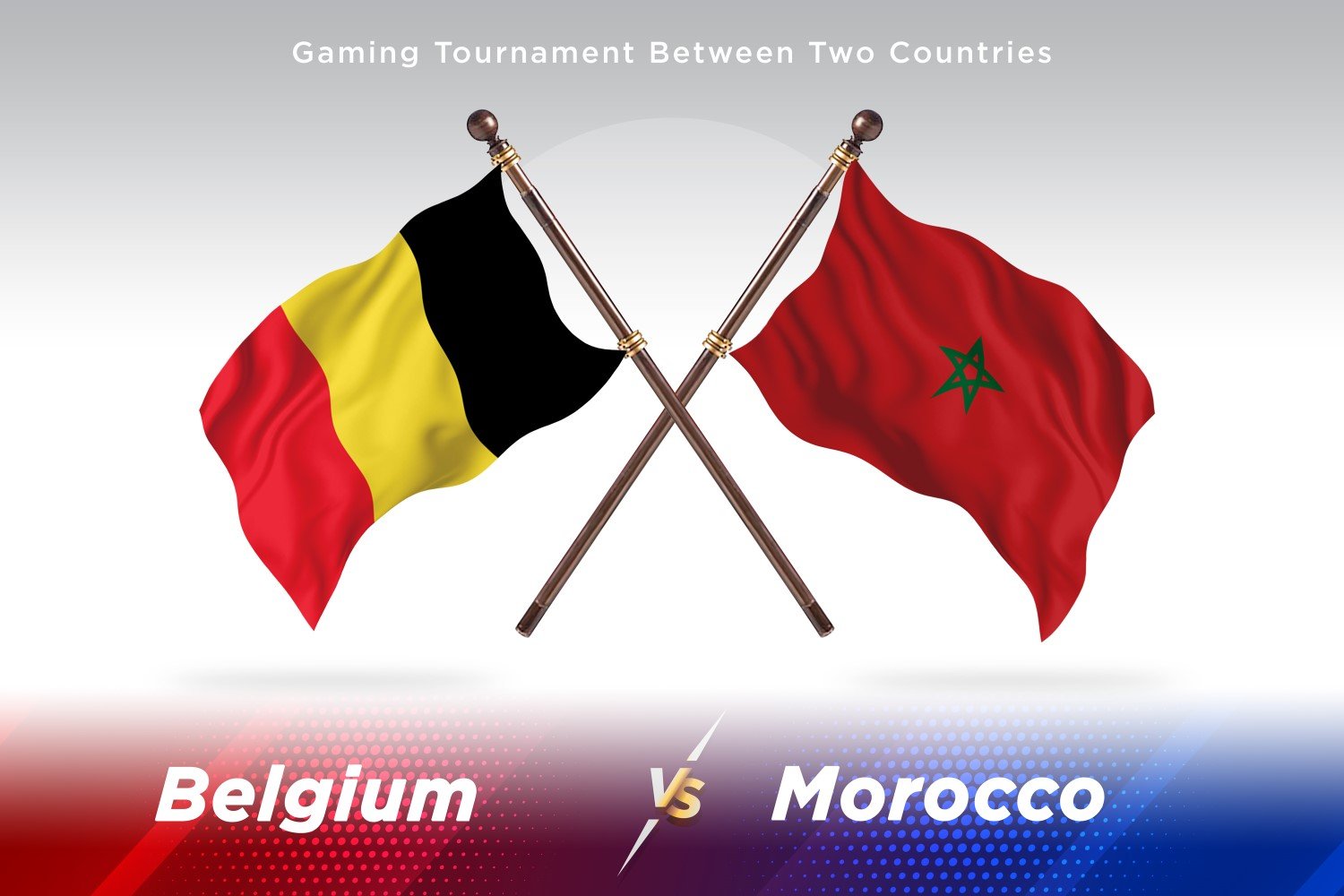 Belgium versus morocco Two Flags