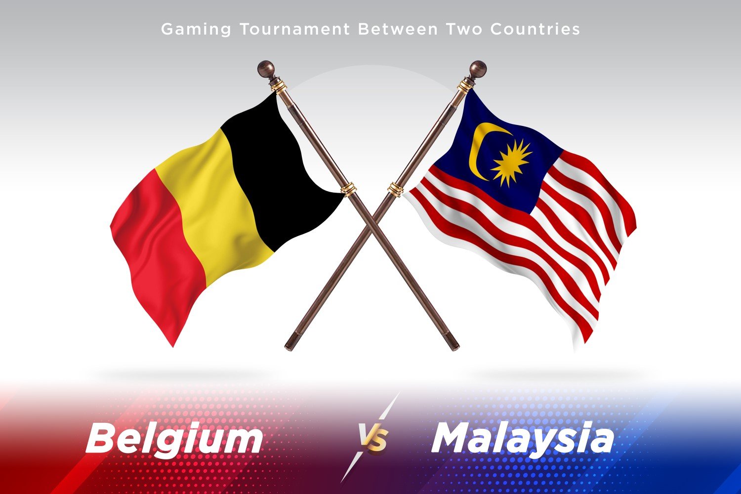 Belgium versus Malaysia Two Flags