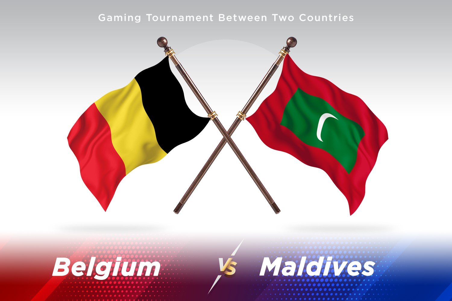 Belgium versus Maldives Two Flags