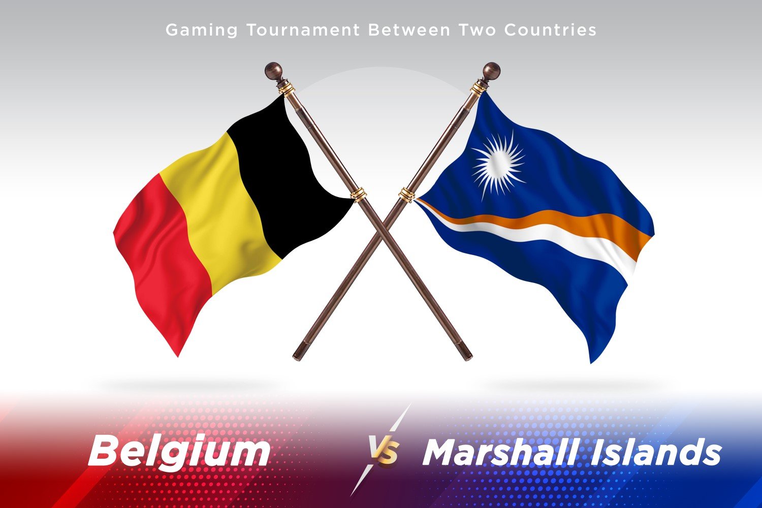 Belgium versus marshal islands Two Flags