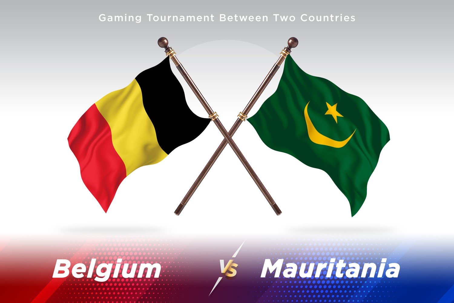 Belgium versus Mauritania Two Flags