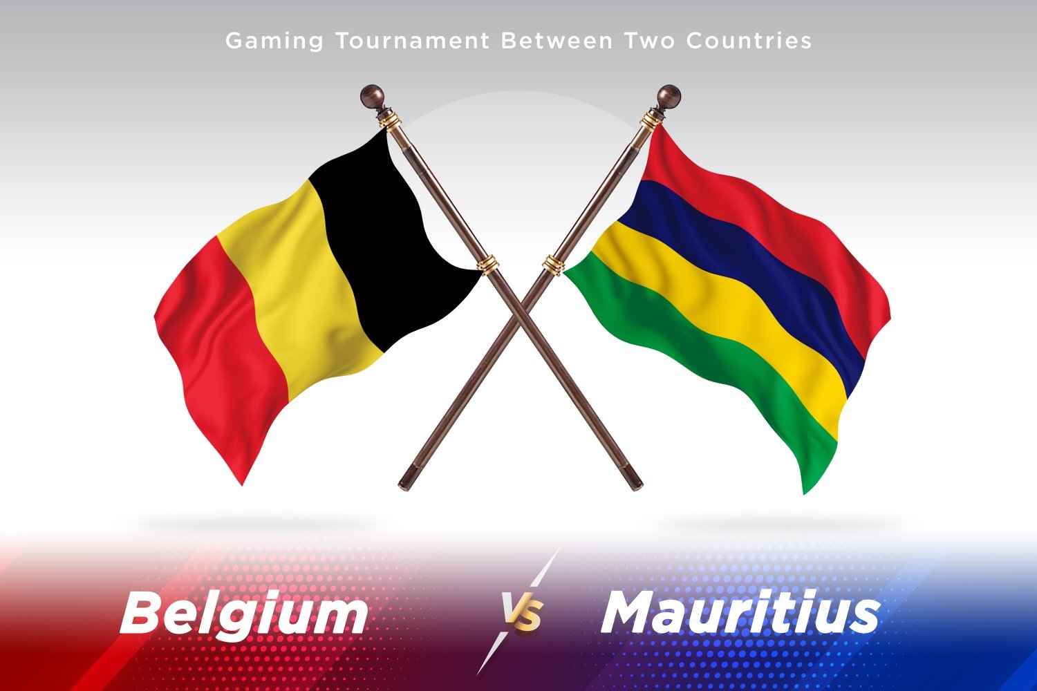 Belgium versus Mauritius Two Flags