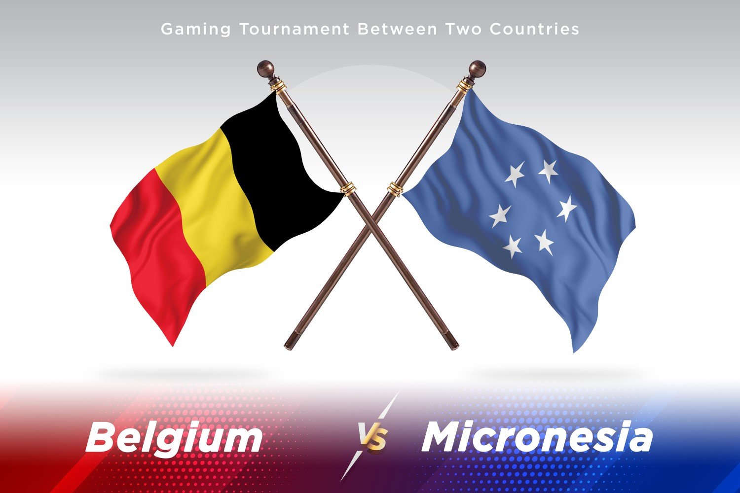 Belgium versus Micronesia Two Flags