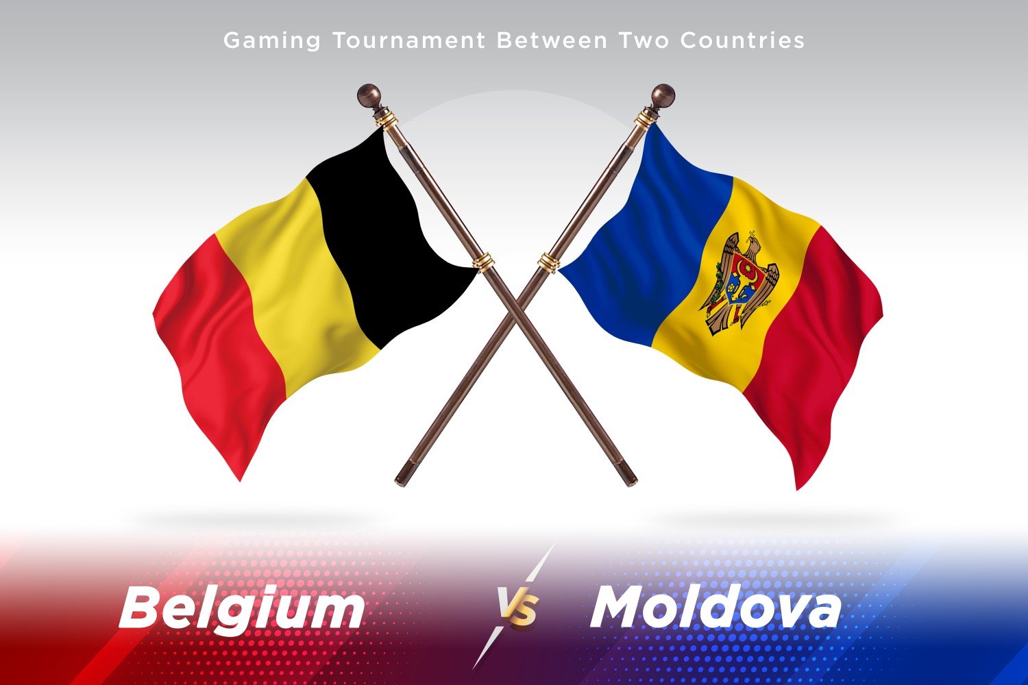 Belgium versus Moldova Two Flags