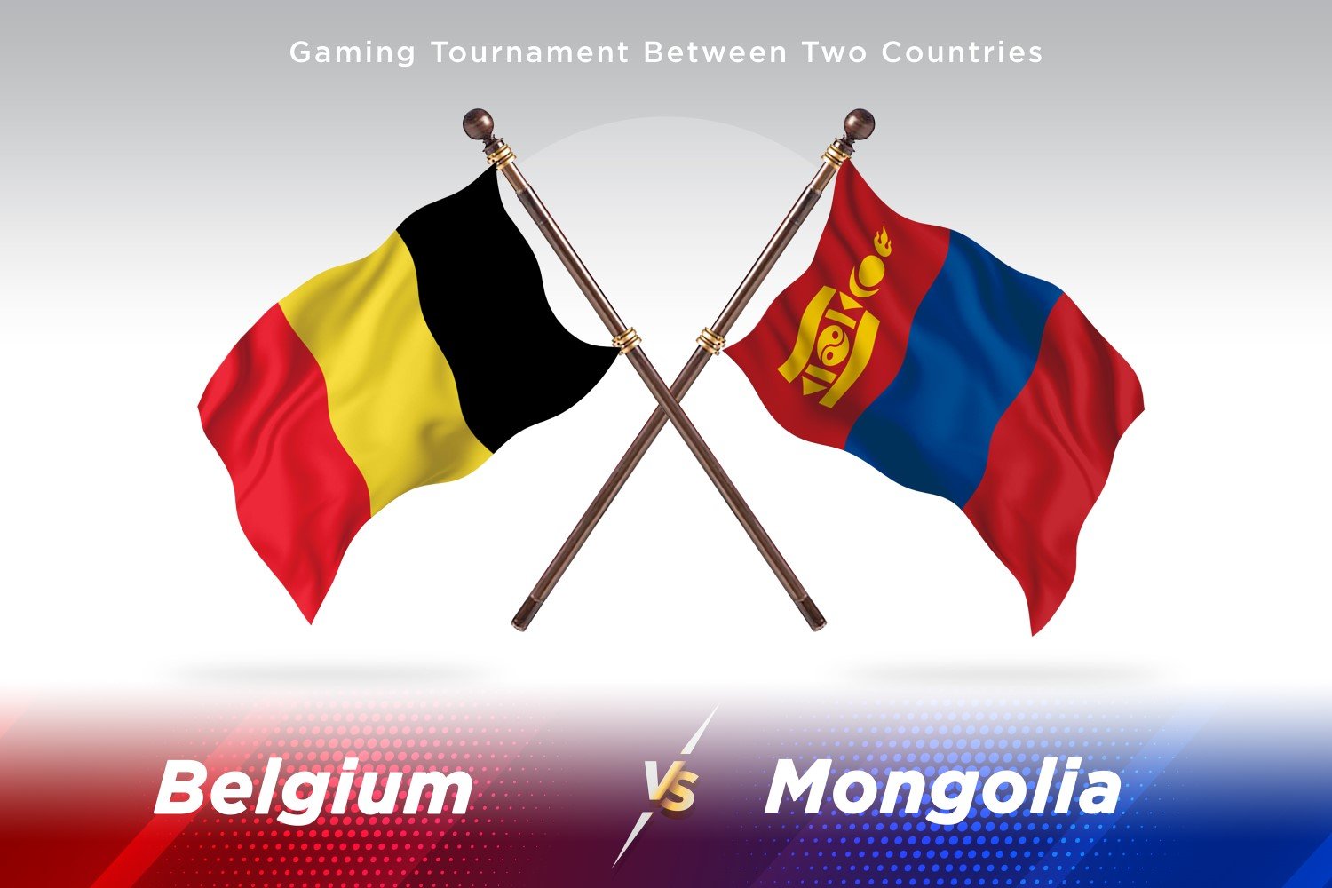 Belgium versus Mongolia Two Flags