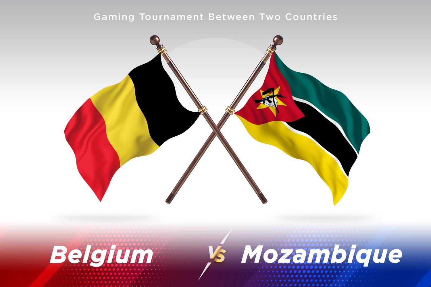 Belgium versus Mozambique Two Flags