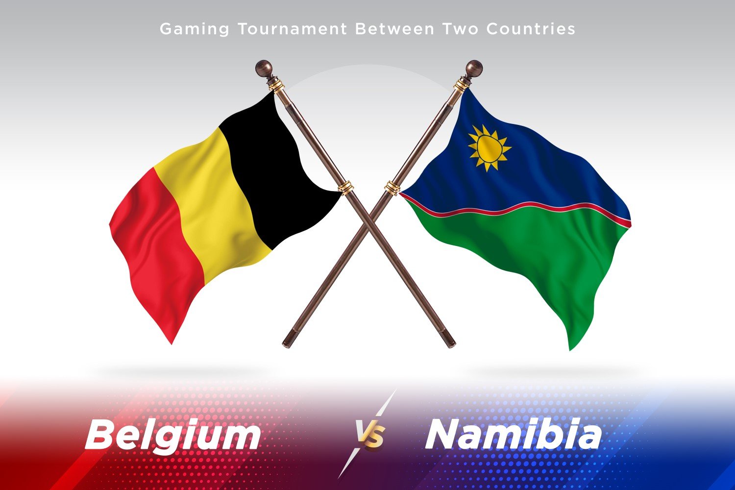 Belgium versus Namibia Two Flags