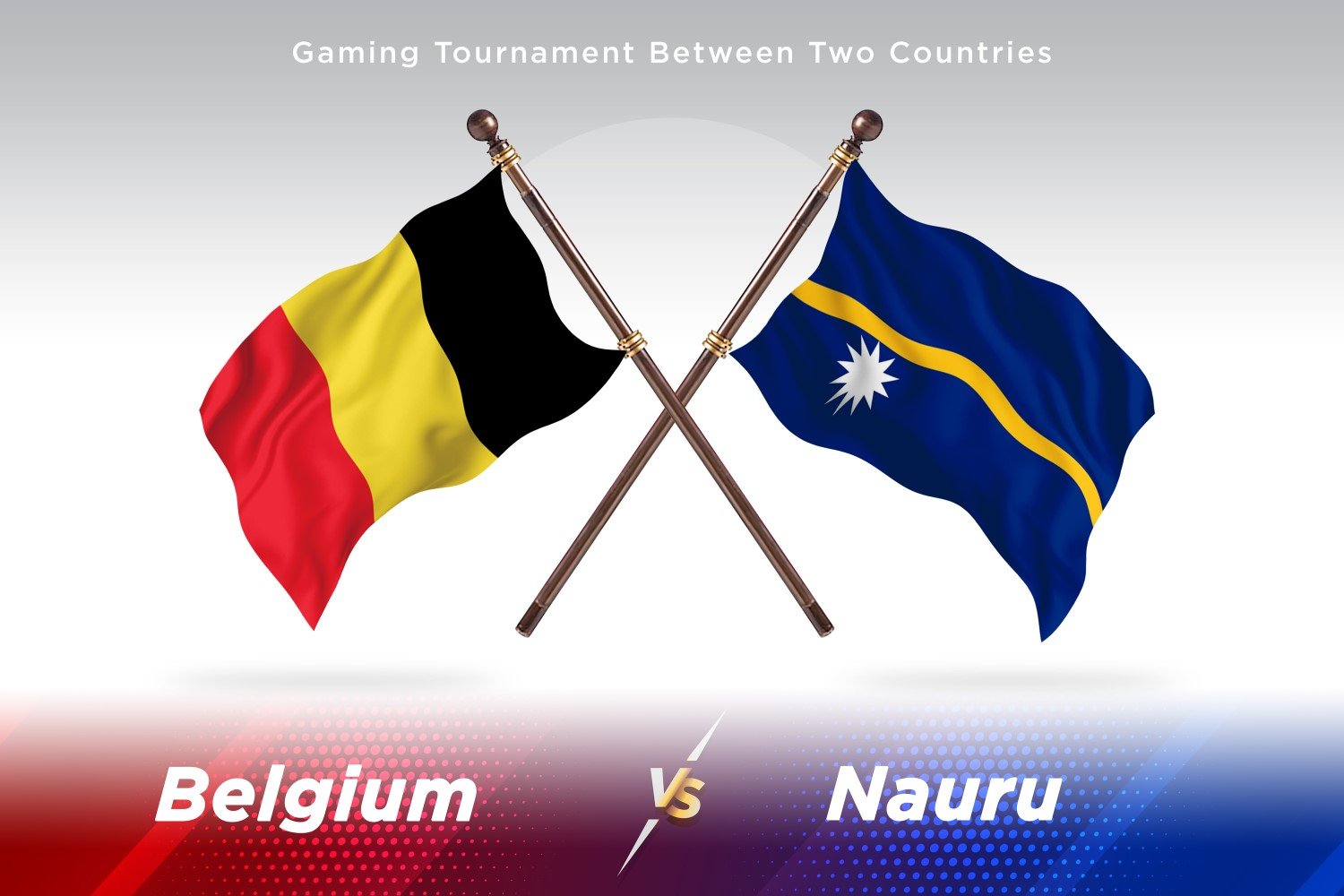 Belgium versus Nauru Two Flags