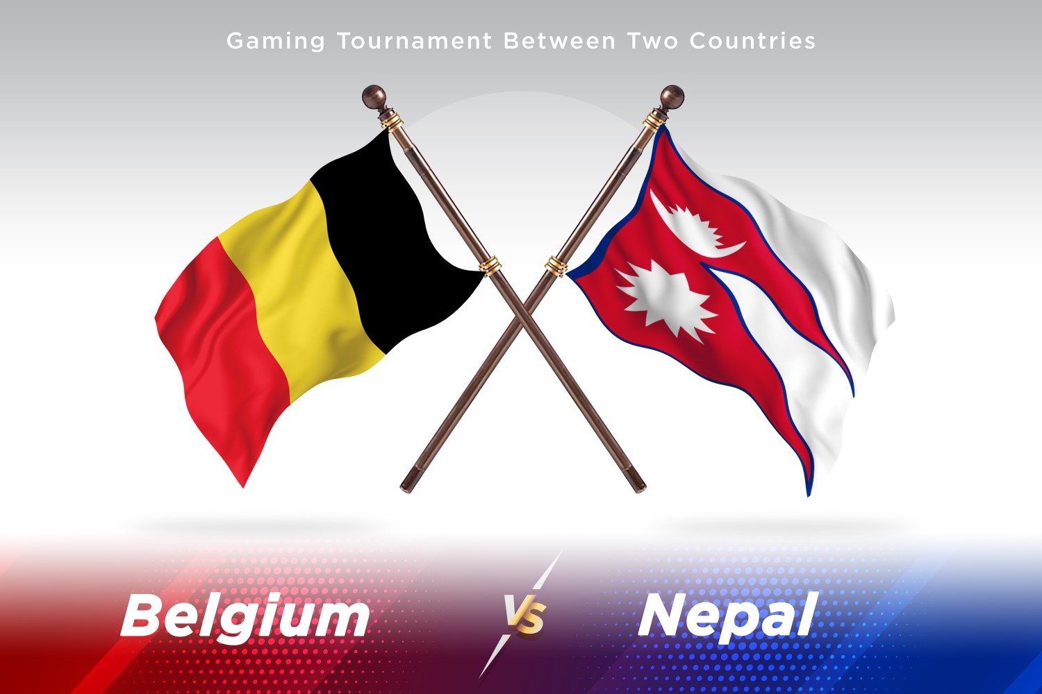 Belgium versus Nepal Two Flags