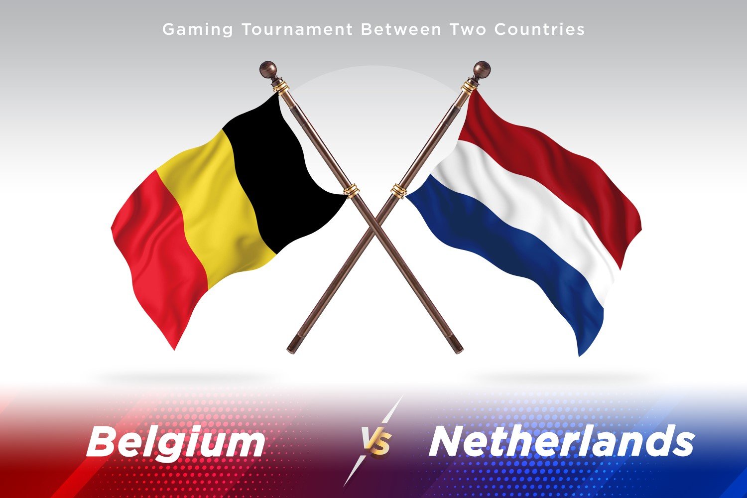 Belgium versus Netherlands Two Flags