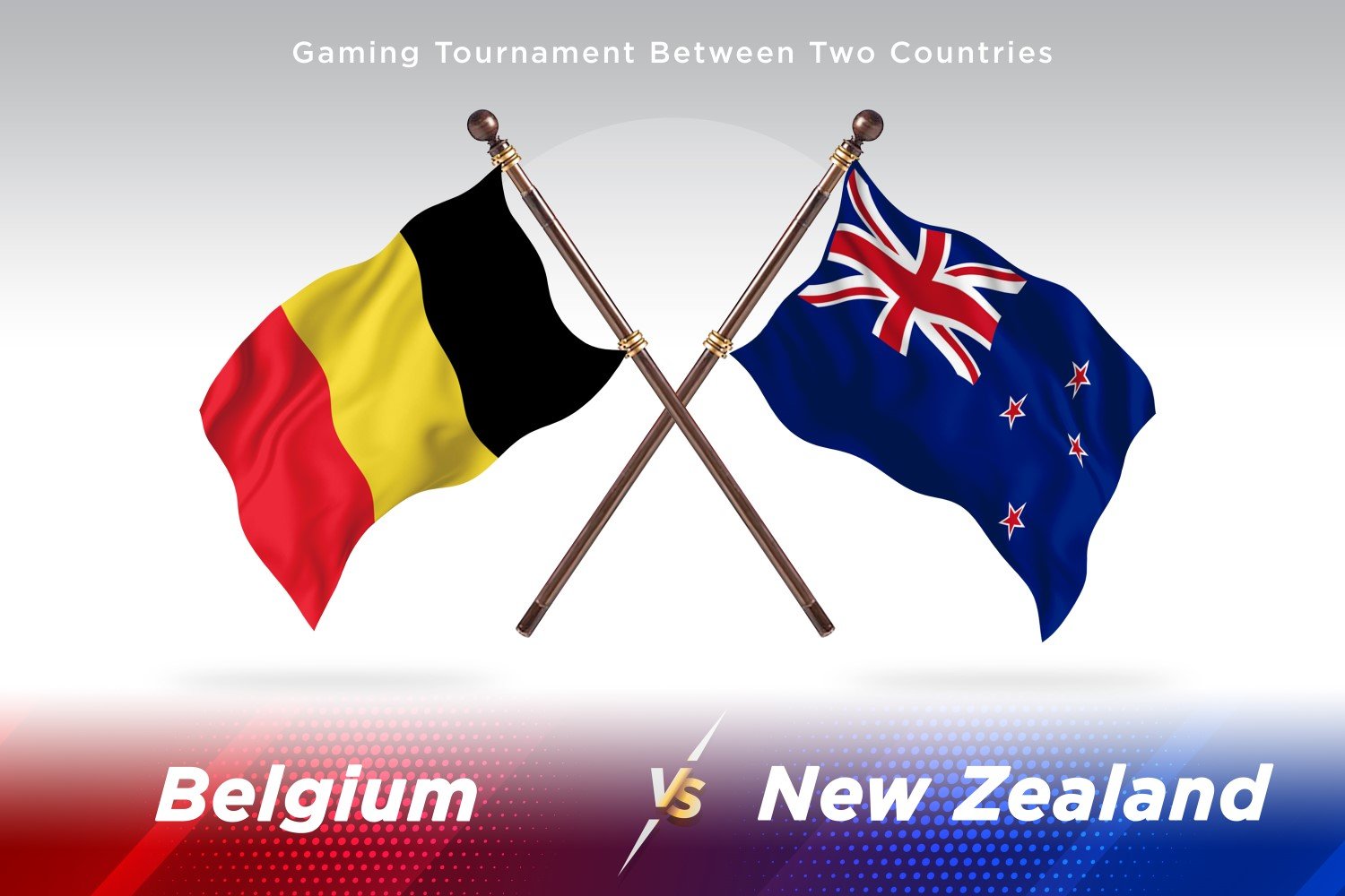 Belgium versus new Zealand Two Flags