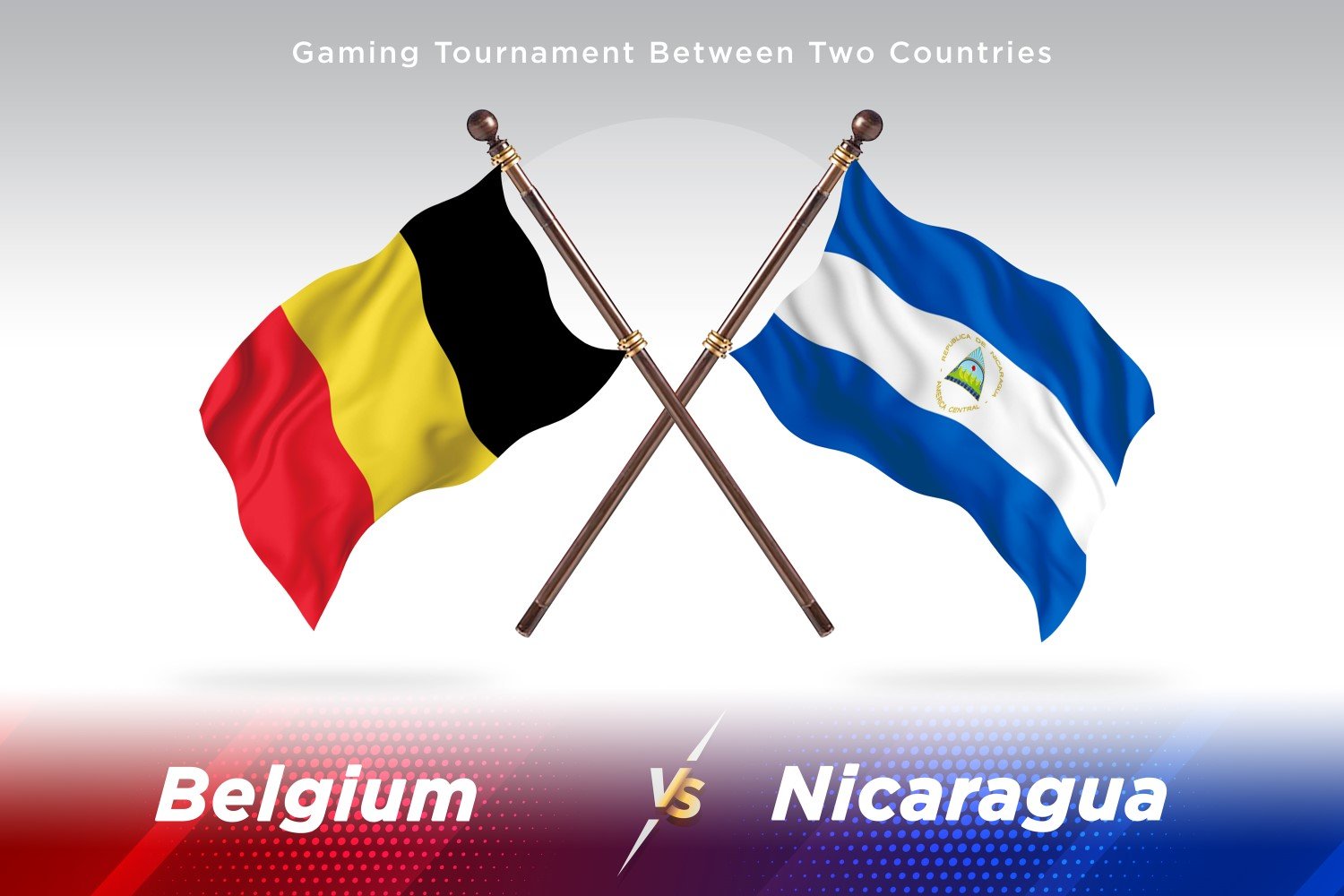 Belgium versus Nicaragua Two Flags