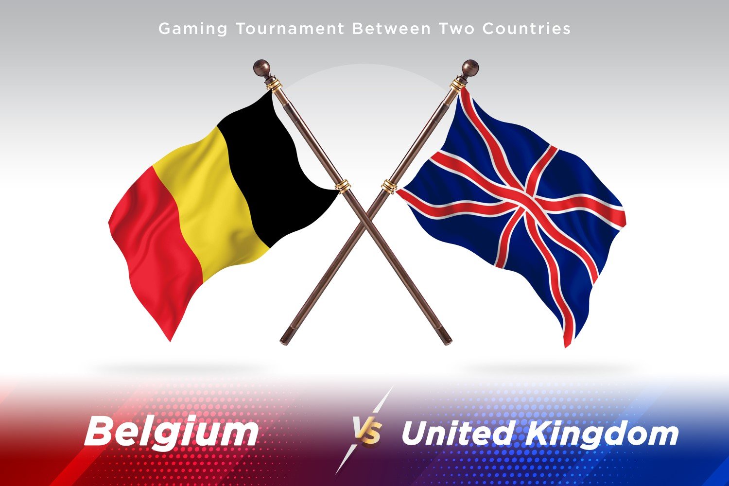 Belgium versus united kingdom Two Flags