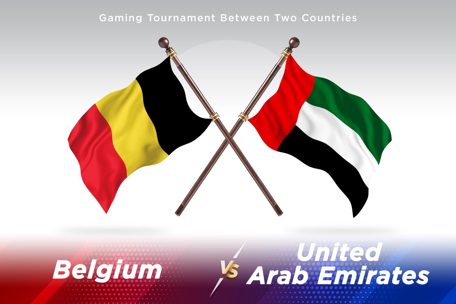 Belgium versus united Arab emirates Two Flags