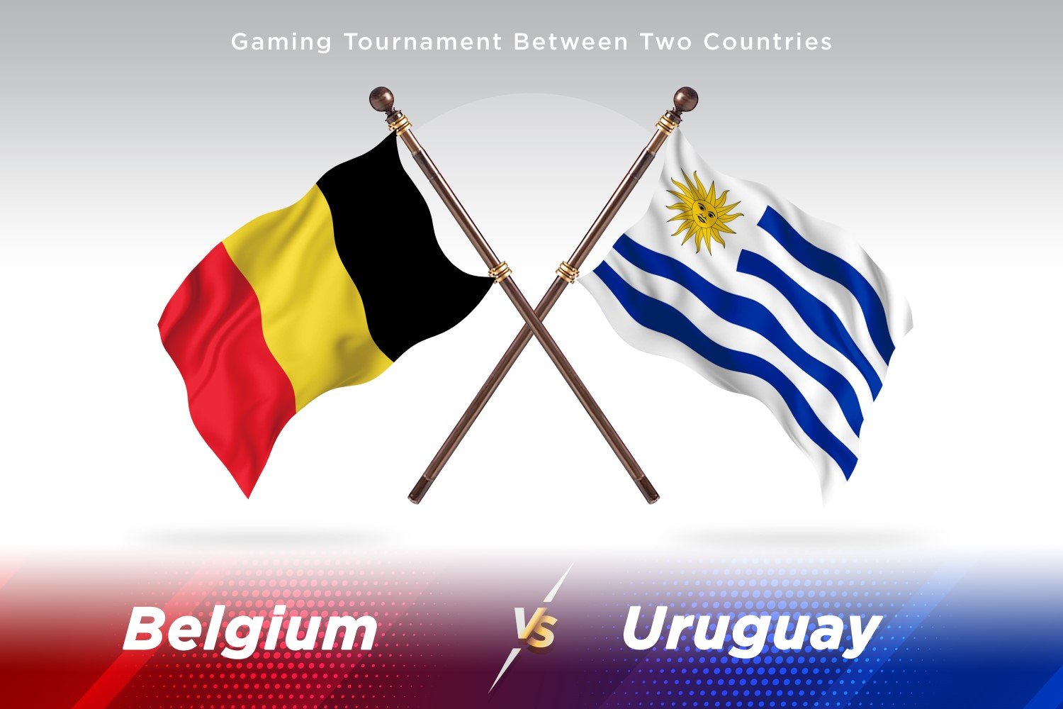 Belgium versus Uruguay Two Flags