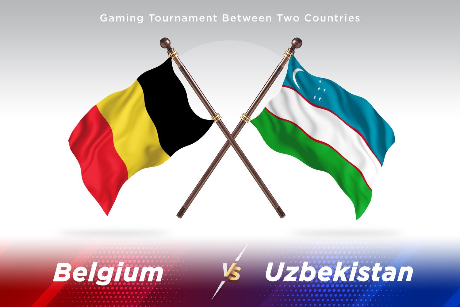 Belgium versus Uzbekistan Two Flags