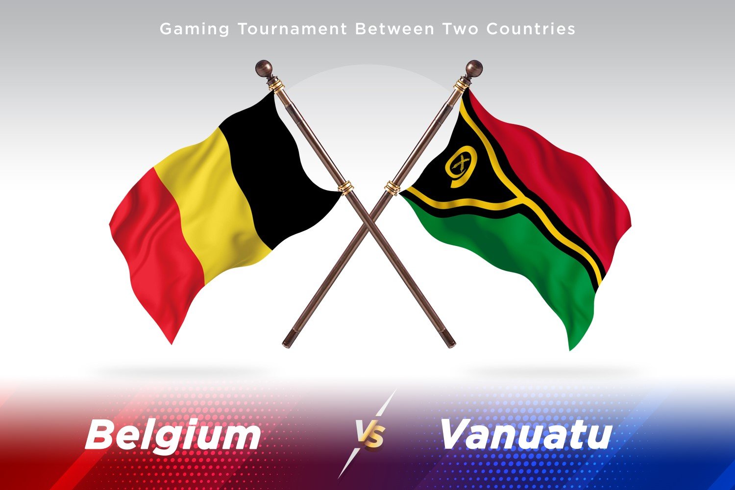 Belgium versus Vanuatu Two Flags