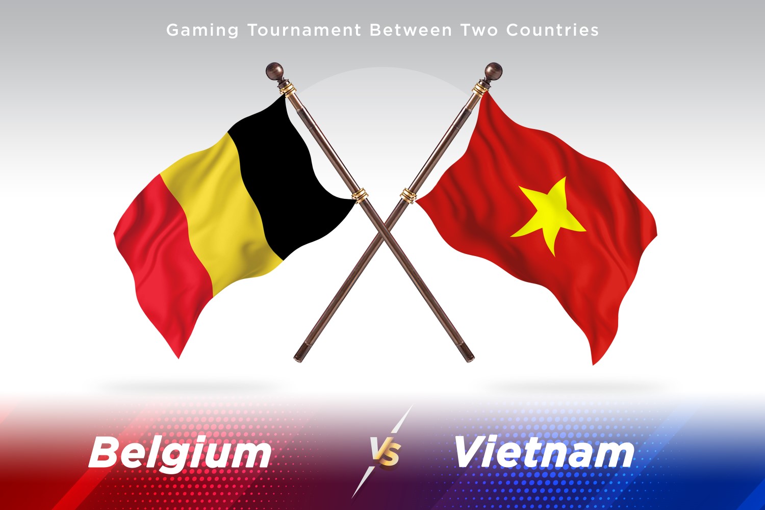 Belgium versus Vietnam Two Flags