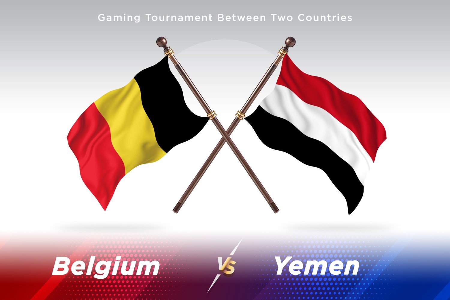 Belgium versus Yemen Two Flags