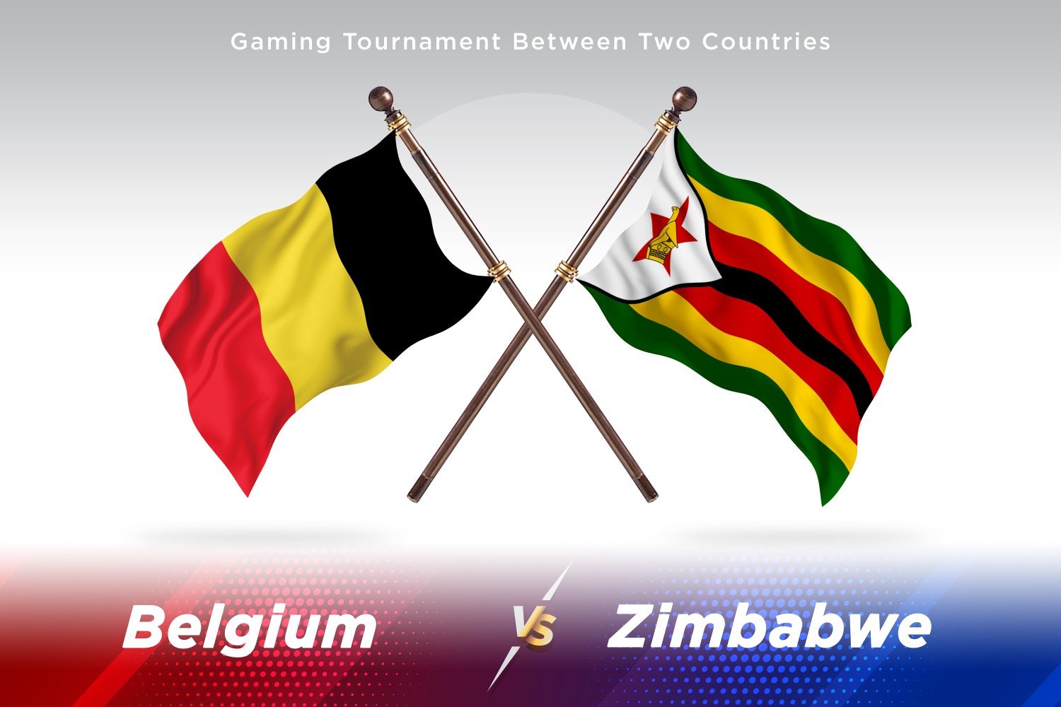 Belgium versus Zimbabwe Two Flags