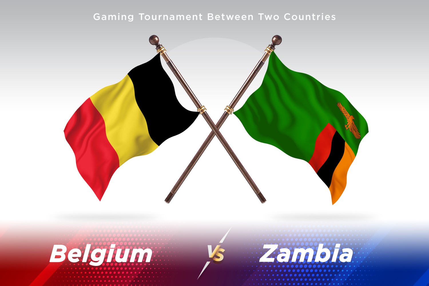 Belgium versus Zambia Two Flags