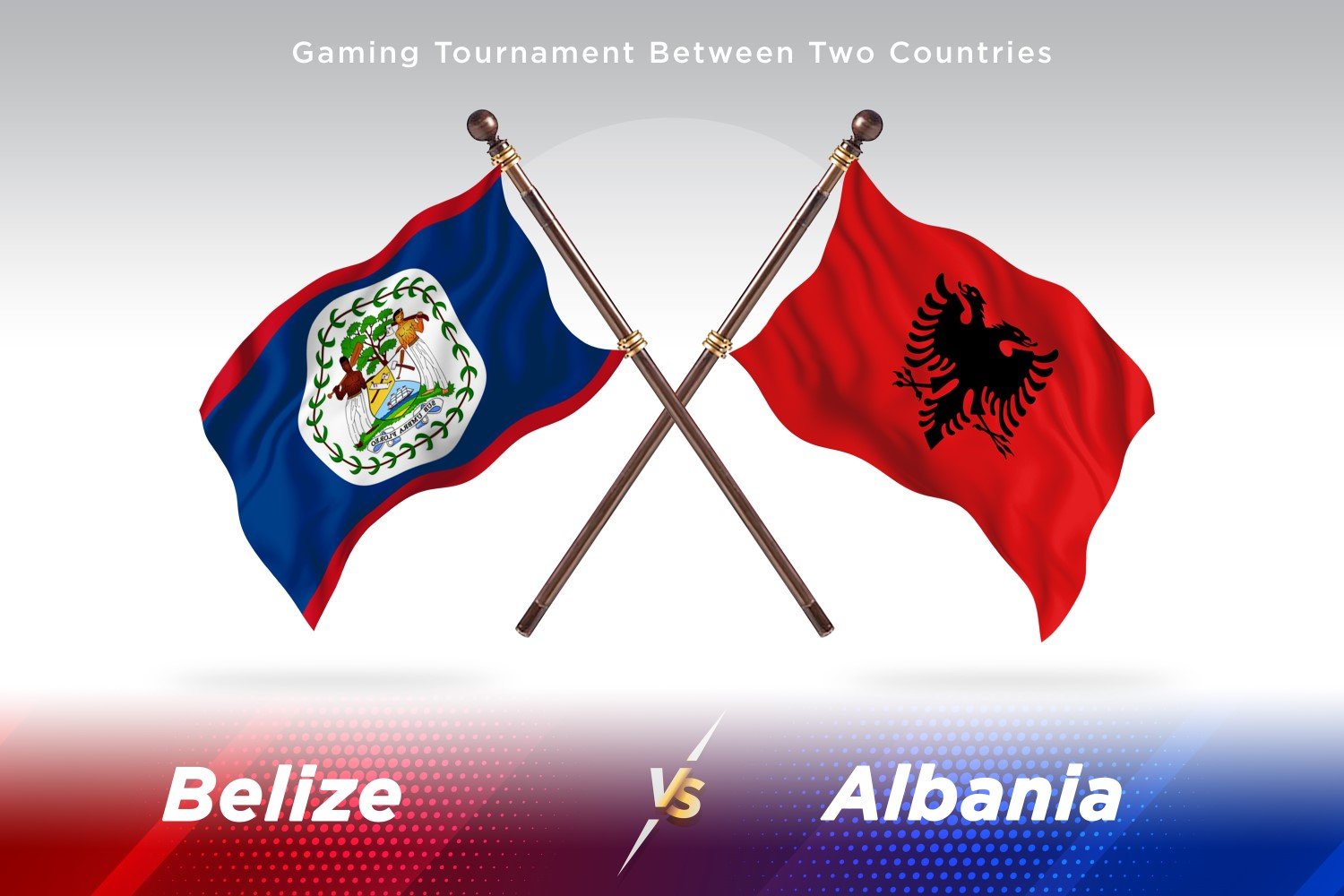 Belize versus Albania Two Flags