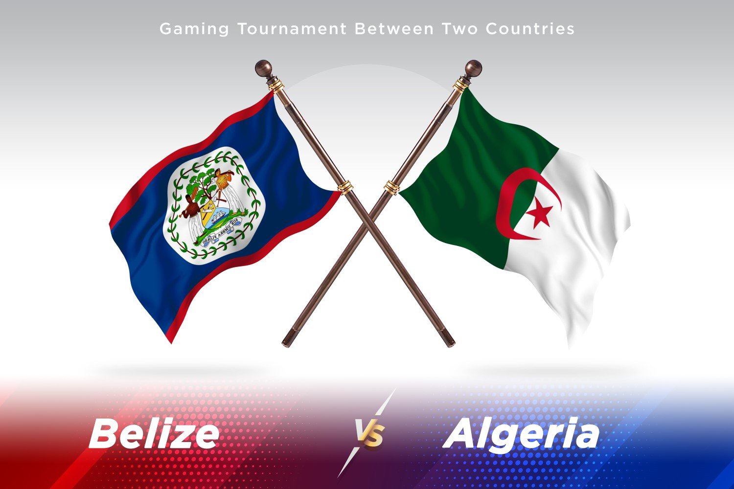 Belize versus Algeria Two Flags